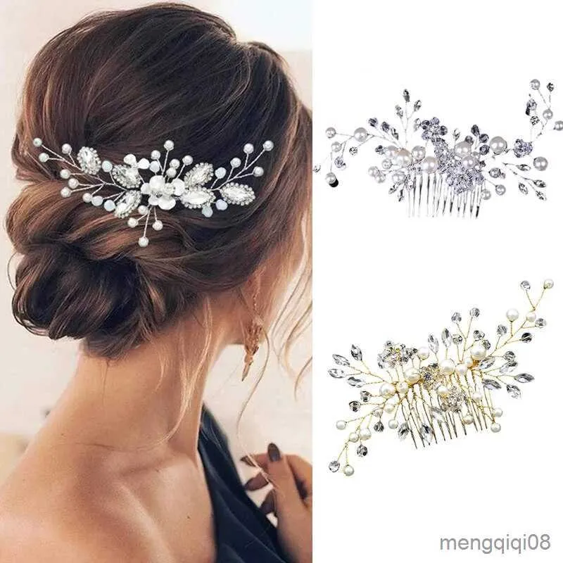 Other Luxury Bridal Hair Comb White Gold Wedding Hair Wedding Hair Accessories Hair Vine With Comb for Brides