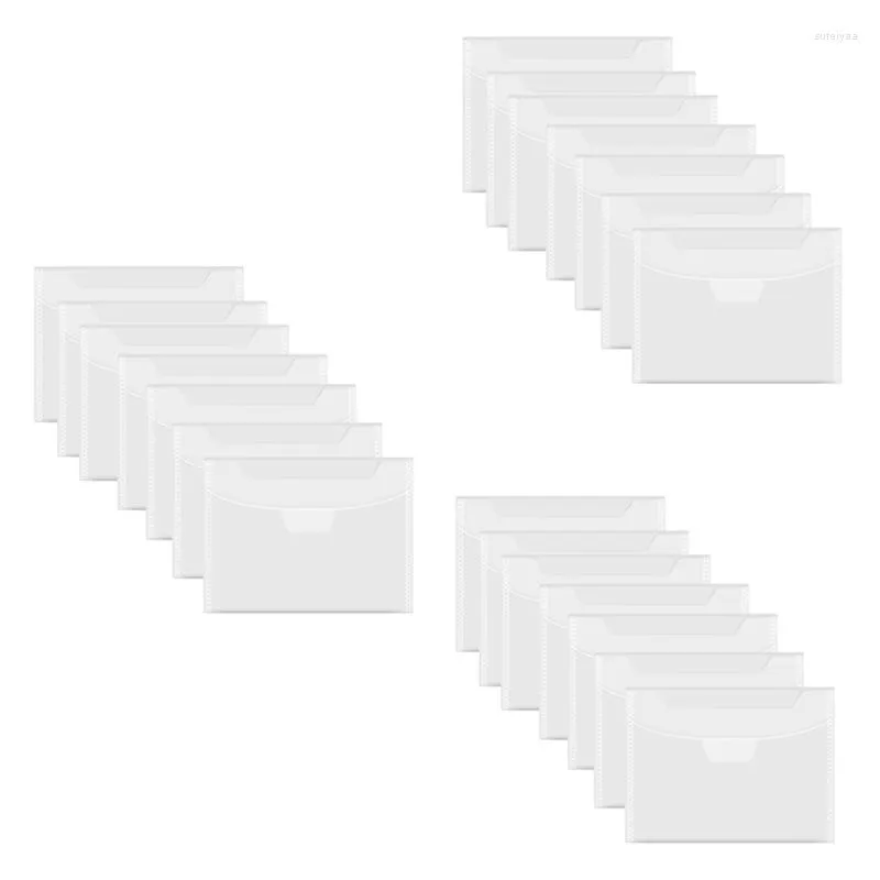 Embalagem para presente 60 peças Saco transparente para guardar carimbos e matrizes Bolso resselável Estojo envelope grande para cartão de papel DIY Scrapbooking