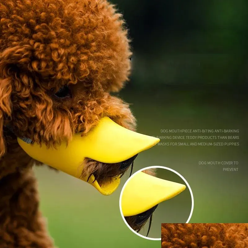 Dog Training Obedience Pet Muzzle Soft Sile Duckbill Mouth Er Antibiting Adjustable Safety Mask Duck Muzzles Pets Supplies Drop De Dhawh