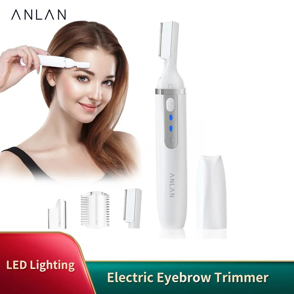 Épilateur Anlan LED Light Light Electric Everwebrow Trimmer Eye Eye Infarming Razor mini portable Shaper Facial Hair Remover Epilator Makeup Tools