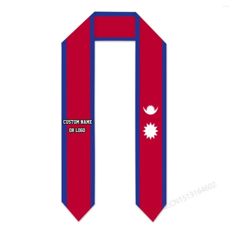 Foulards nom personnalisé ou logo Népal drapeau Graduation Stole Sash étude internationale à l'étranger classe de 2023 châle