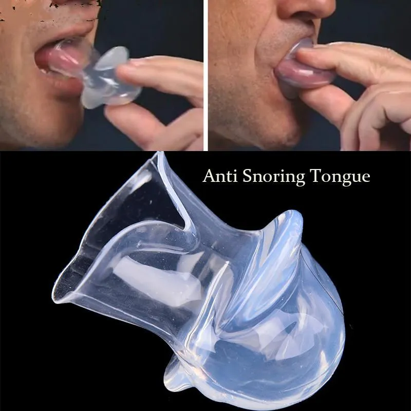 Língua de cuidados Anti -ronco dispositivo médico silicone anti -ronco dispositivo apneia Auxília de língua bocal anti -ronco bocal de ronco