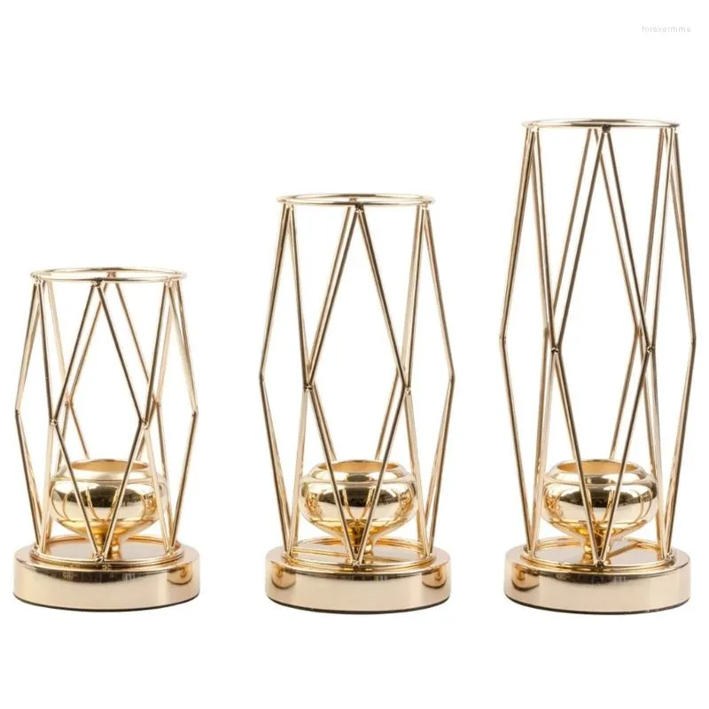 Bougeoirs support en métal intérieur extérieur pilier support pour Table géométrique décoratif chandelier candélabre mariage en gros