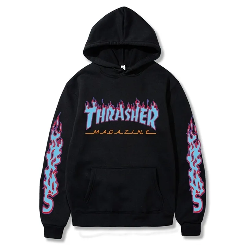 Topp designerhigh thrashs kvalitet spider555 tryck zip överdimensionerad hoodie män punk sport lös kappa harajuku gotisk streetwear långärmad koreansk mode sp5der 45