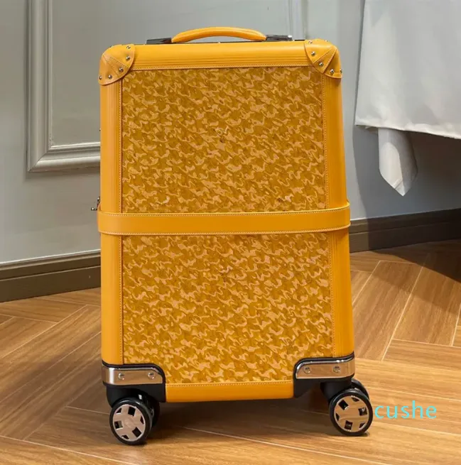 Trolley Case Valise 20 Pouces Toile Cuir Degré Roues Rotatives Femmes Hommes Bagages Voyage Roue Universelle Sac Polochon