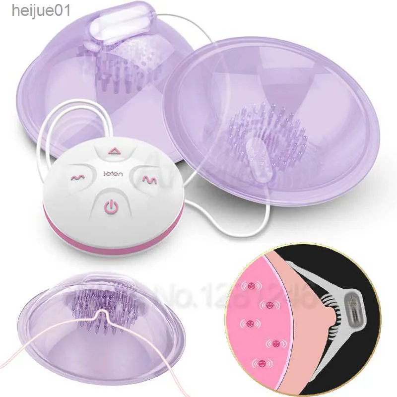 10 Speed ​​Nipple Vibrator Breast Massage Stimulators Nipple Sucker Cup Vibrators Oralsexleksaker för kvinnor som vibrerar bröstpump L230518