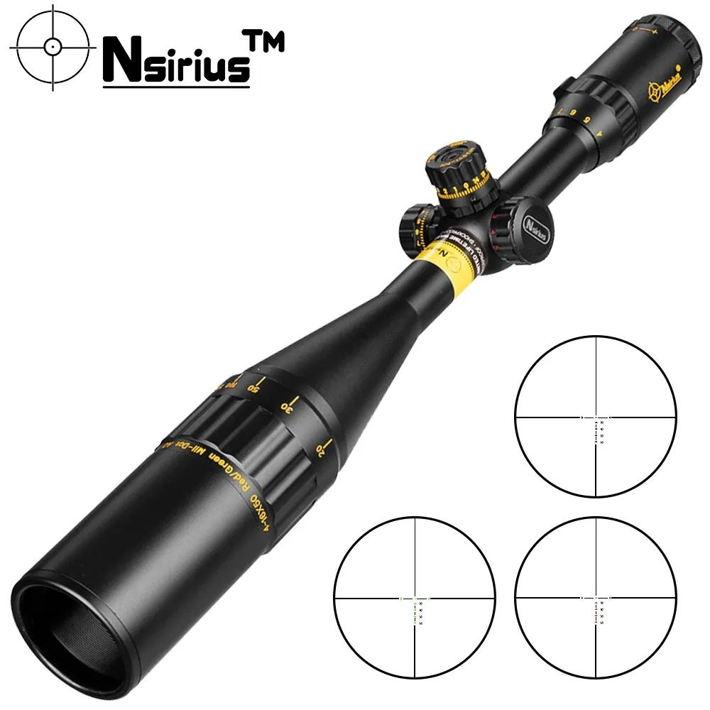 NSIRIUS Gold 4-16X50 AOE Tactical Riflescope Optische Zicht Rood Groen llluminate Crosshair Toren slot Richtkruis Jacht Sniper