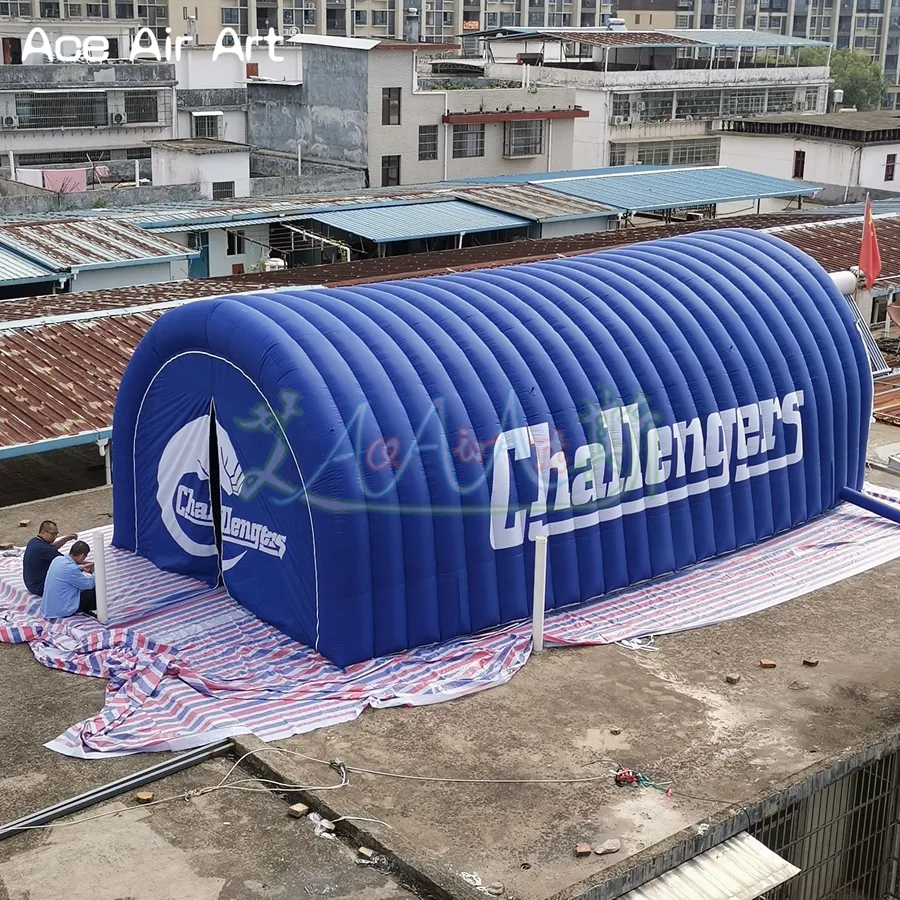 Inflatable tunnel tent top
