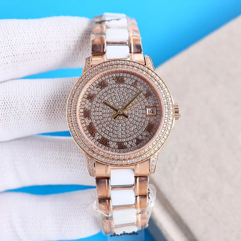 Diamant Femmes Montre 33mm Automatique Mouvement Mécanique Montre De Mode Étanche Business Designer Montres Montre Luxe