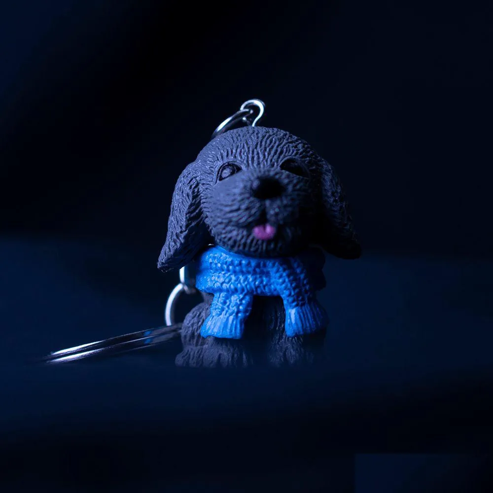 Anahtar Yüzükler Korku Köpek Figürü Anahtarlık Oyuncak Sevimli Çanta Askılar ve Kumlu Moda Takı Damlası Teslimat DHMO1