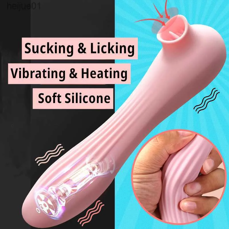 Clitoride Succhiare Leccare Vibratore del punto G Giocattolo del sesso Ventosa per capezzoli Orale Pompa per adulti Climax Stimolatore della vagina Massaggio al seno per wo