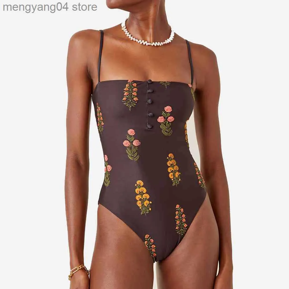 Kobiety stroju kąpielowego damskiego Swimbuty dla kobiet kwadratowy kwadratowy bodździny odchudzone wyrobione haftowany plażowy kostium kąpielowy T230606