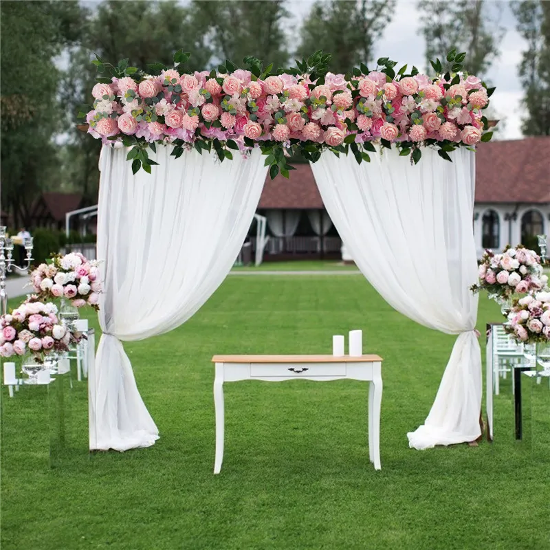 20pcs DIY Wedding Artificial Rose Flower Row Wall Arrangement Supplies Wedding Iron Arch Backdrop T Stage Decoration