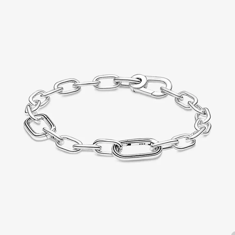 925 Sterling Silver Me Link Chain Bracelet لـ Pandora Hand Chain Party Jewelry Designer Bracelets for Women Men Girlfriend Gift Bracelet مع صندوق أصلي