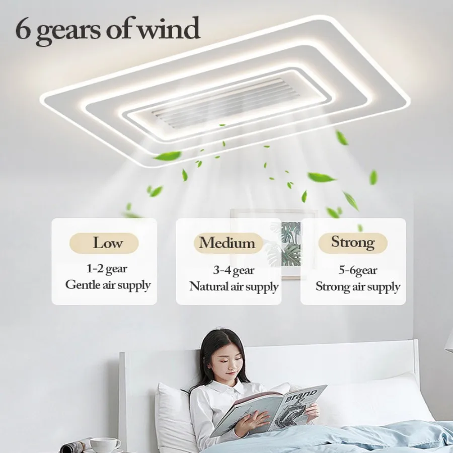 36W LED Plafondlamp met Ventilator - Dimbaar & RGB Zwart