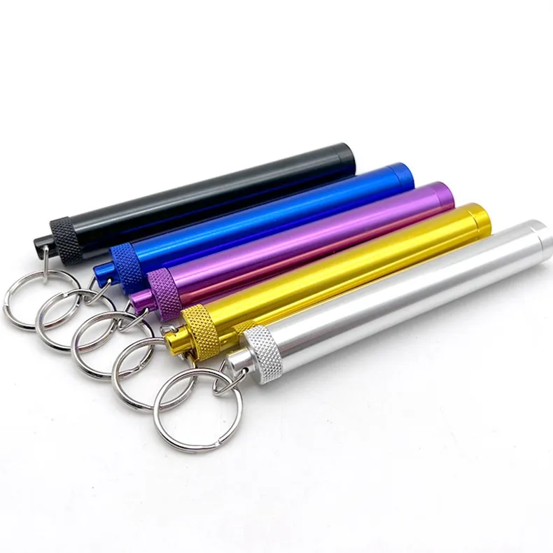 Colorful Aluminium Alloy Smoking Dry Herb Tobacco Preroll Rolling Roller Storage Tube Bottle Portable Seal Waterproof Stash Case Cigarette Cigar Holder