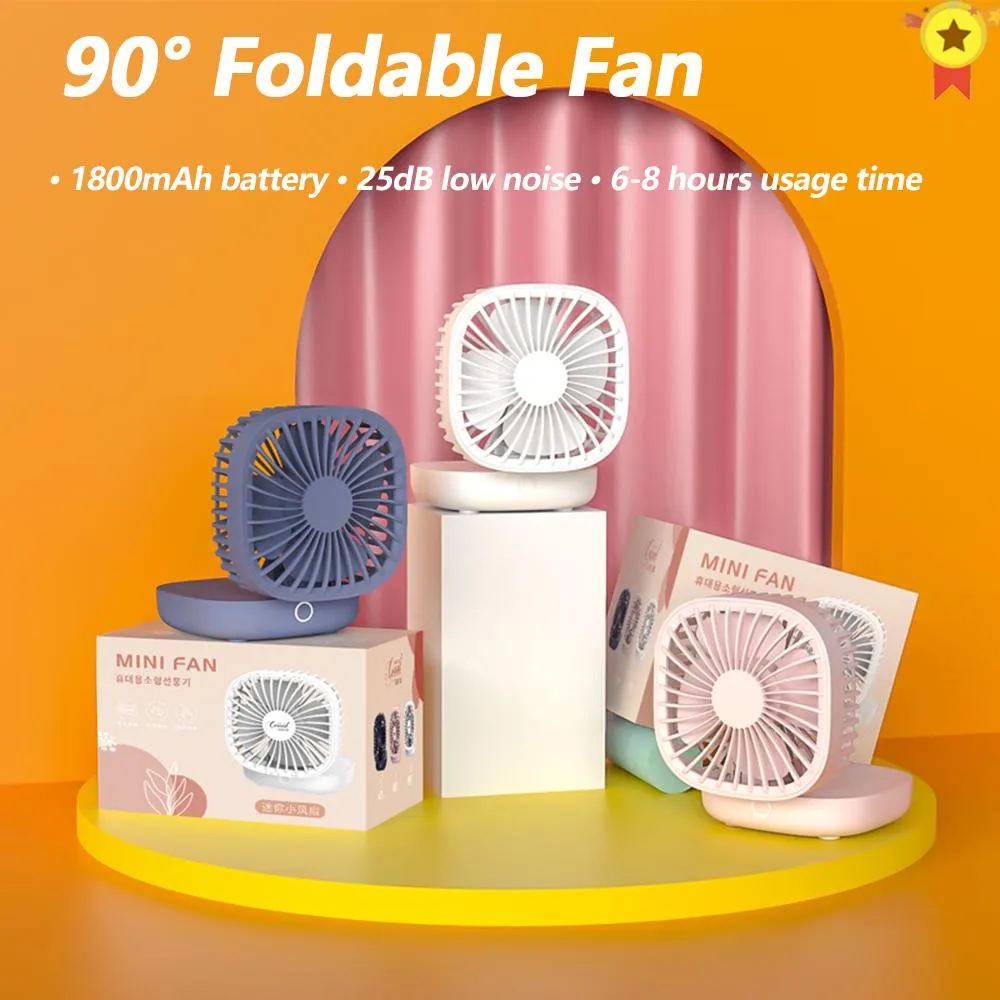 Fans 2022 New Portable Folding Fan Cooling 3 Gear Rechargeable Small Air Cooler Air Conditioner Appliance Wireless Low Noise USB Fan