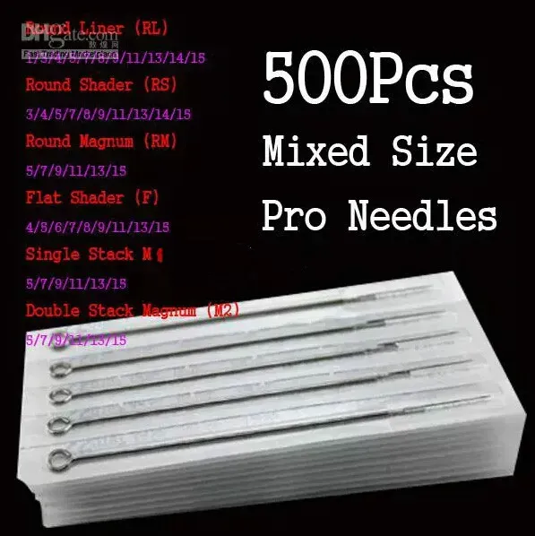 Wholesale 500Pcs Assorted Disposable Sterile s Mixed Size For Tattoo Ink Cups Tip Kits