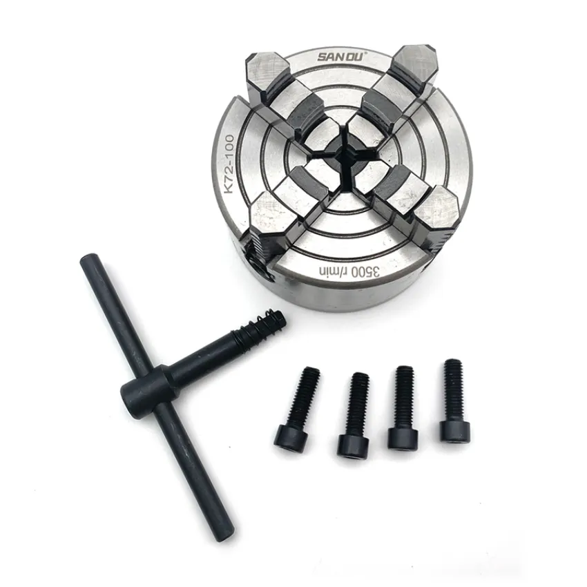 Wholesale SANOU Brand 4 Jaw Lathe Chuck 100mm Manual Type Independent