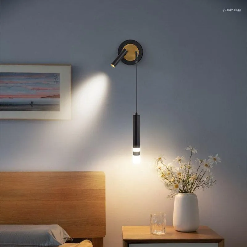 Wall Lamps Nordic LED Bedroom Bedside Lamp Modern Minimalist Creative Spotlight Home Living Room Background Decorative Luste