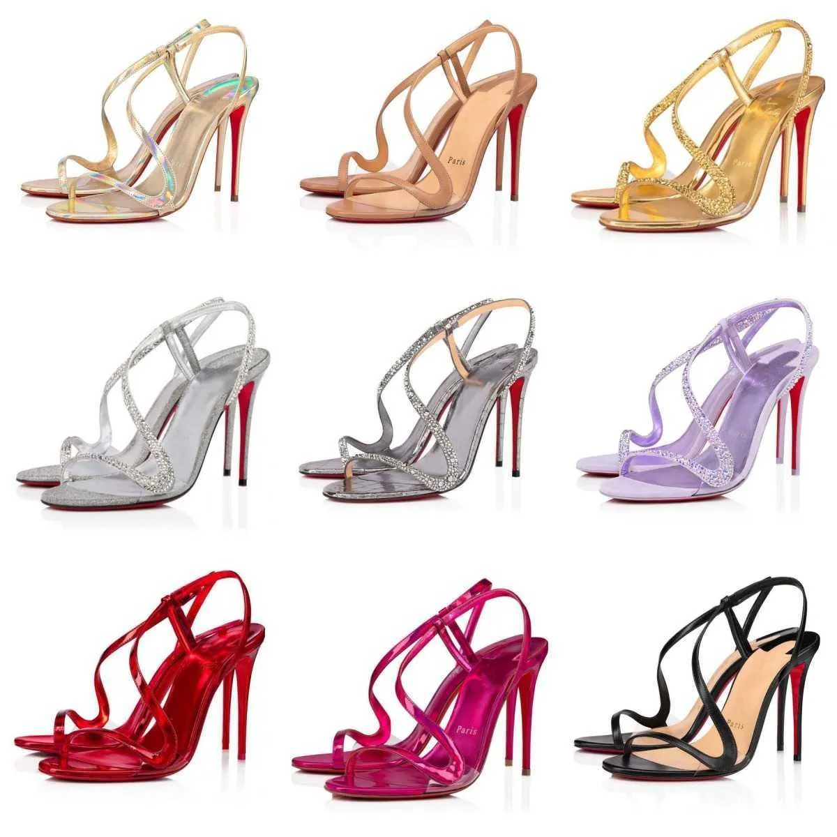 Sandalias de mujer, zapatos de marcas de lujo de verano, tacones sexis de verano, sandalia Rosalie, zapato de 100mm, zapatos de tacón para fiesta de boda con caja