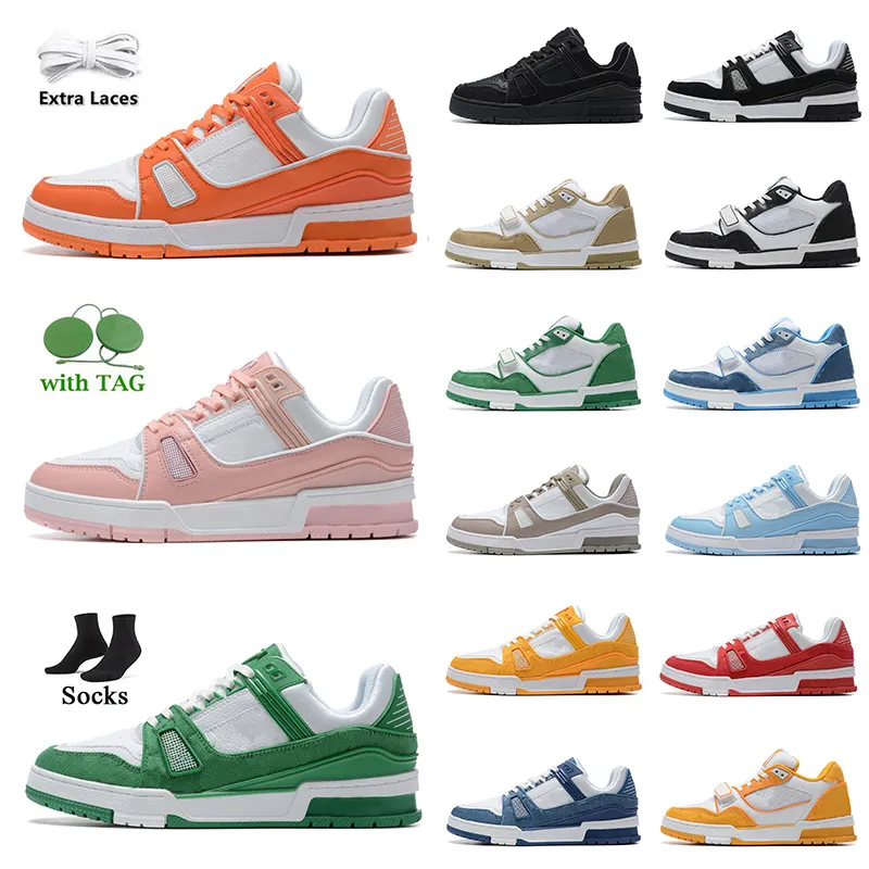 2023 Virgil Trainer Designer Sneakers Chaussures décontractées Coube en cuir Abloh Tripler White Rose Dhgate Platform Mens Women Vuittns Low Outdoors Shoe Taille Euro 36-45