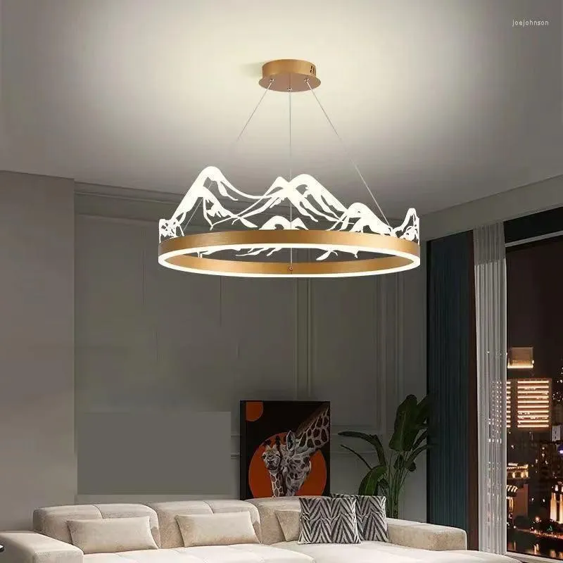 Lampy wiszące żyrandole Led Ginkgo Snow Mountain Nowoczesne minimalistyczne jadalnia mieszkalna sypialnia chińska herbata