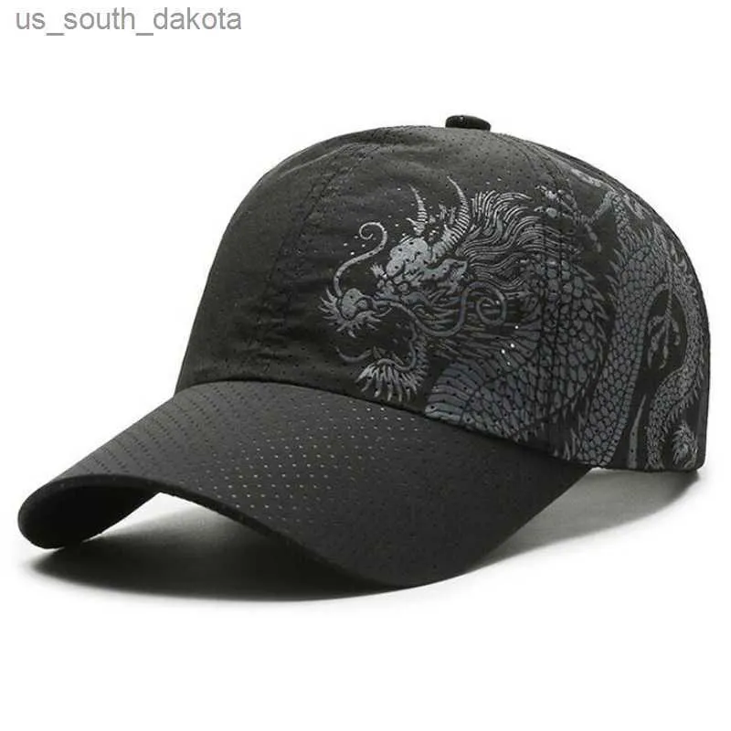 Marka rybacka smok bawełniana czapka siatki dla mężczyzn kobiety Gorras Snapback czapki baseballowe czapki Casquette Dad Hat Outdoor Cap L230523