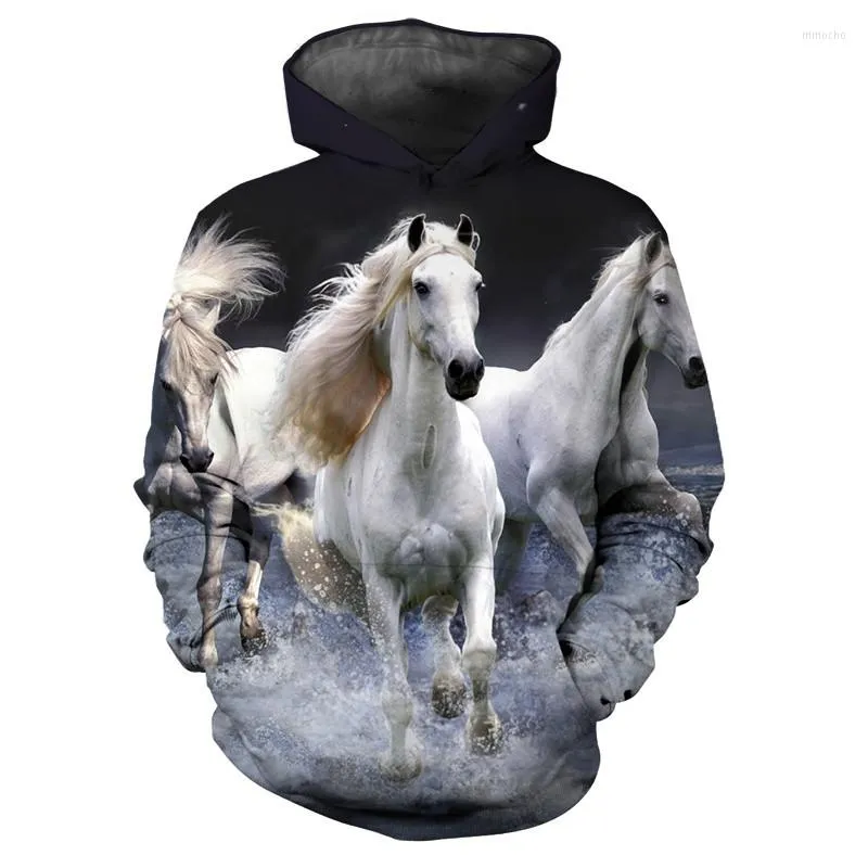 Felpe con cappuccio da uomo 3d Print Animal Rrun Quickly Horse Felpe Ragazzi Ragazze Unisex con cappuccio Moda per bambini Cappotto con cappuccio a maniche lunghe