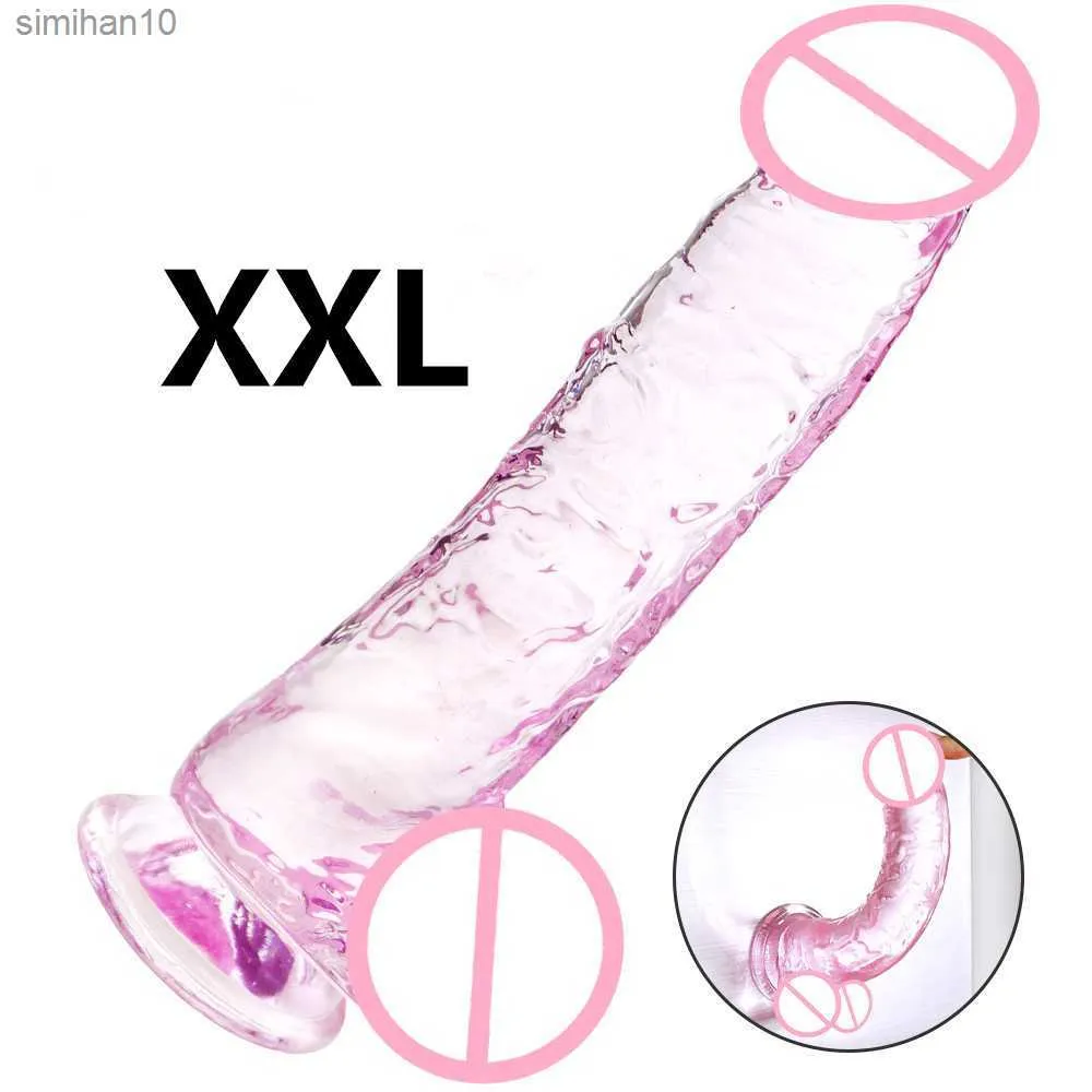 Realistiska dildos anal Masturbator Jelly Soft Dildo Sex Toys For Woman Strong Sug Cup Penis Dildosex Toy for Adults Sex Shop L230518