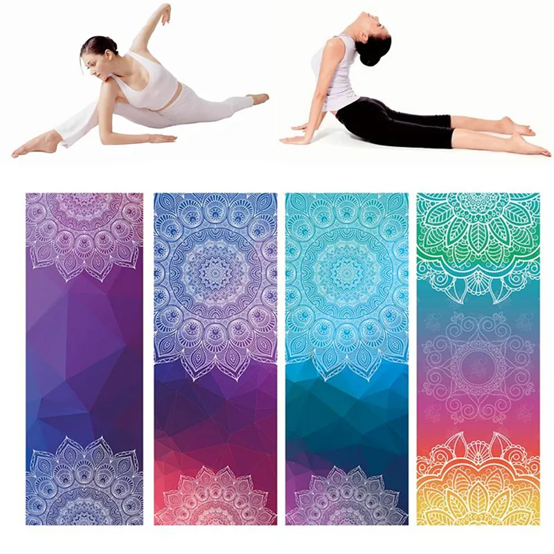 Yoga Blankets Nonslip Sweatabsorbent Printing Mat Towel Outdoor Gym Pilates Workout Meditation Blanket Soft 230606