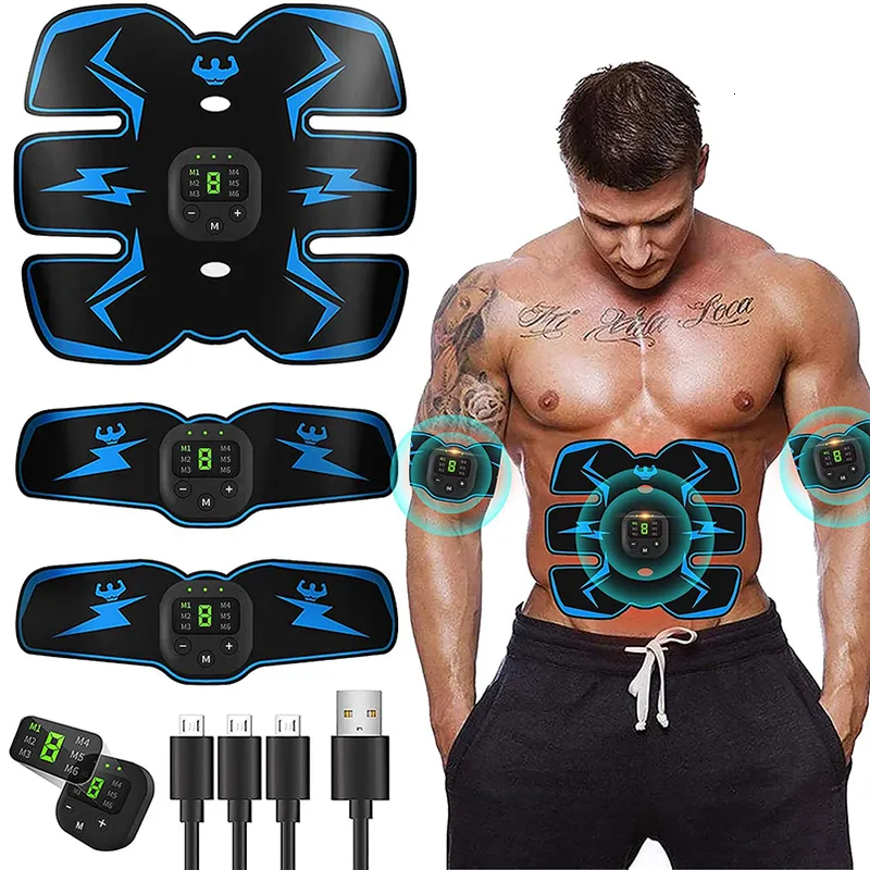 Core Abdominal Trainers Muscle Stimulator EMS ABS Trainer Electrostimulation Muscles Toner Home Gym Fitness Equipment USB Recharge Dropship 230606