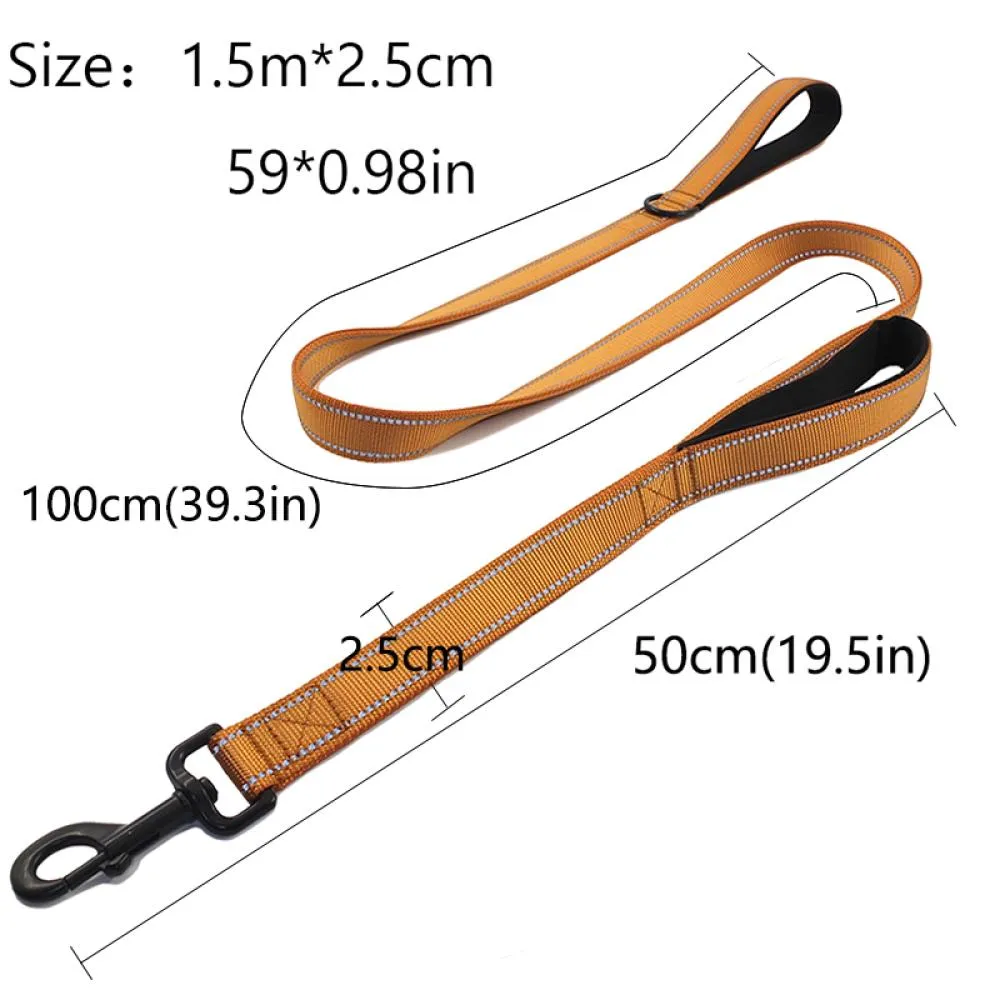 Pet-Dog-Leash-Nylon-Double-Handles-Safety-Reflective-Leashes-Dogs-Leads-Rope-For-Puppy-Medium-Large (1)