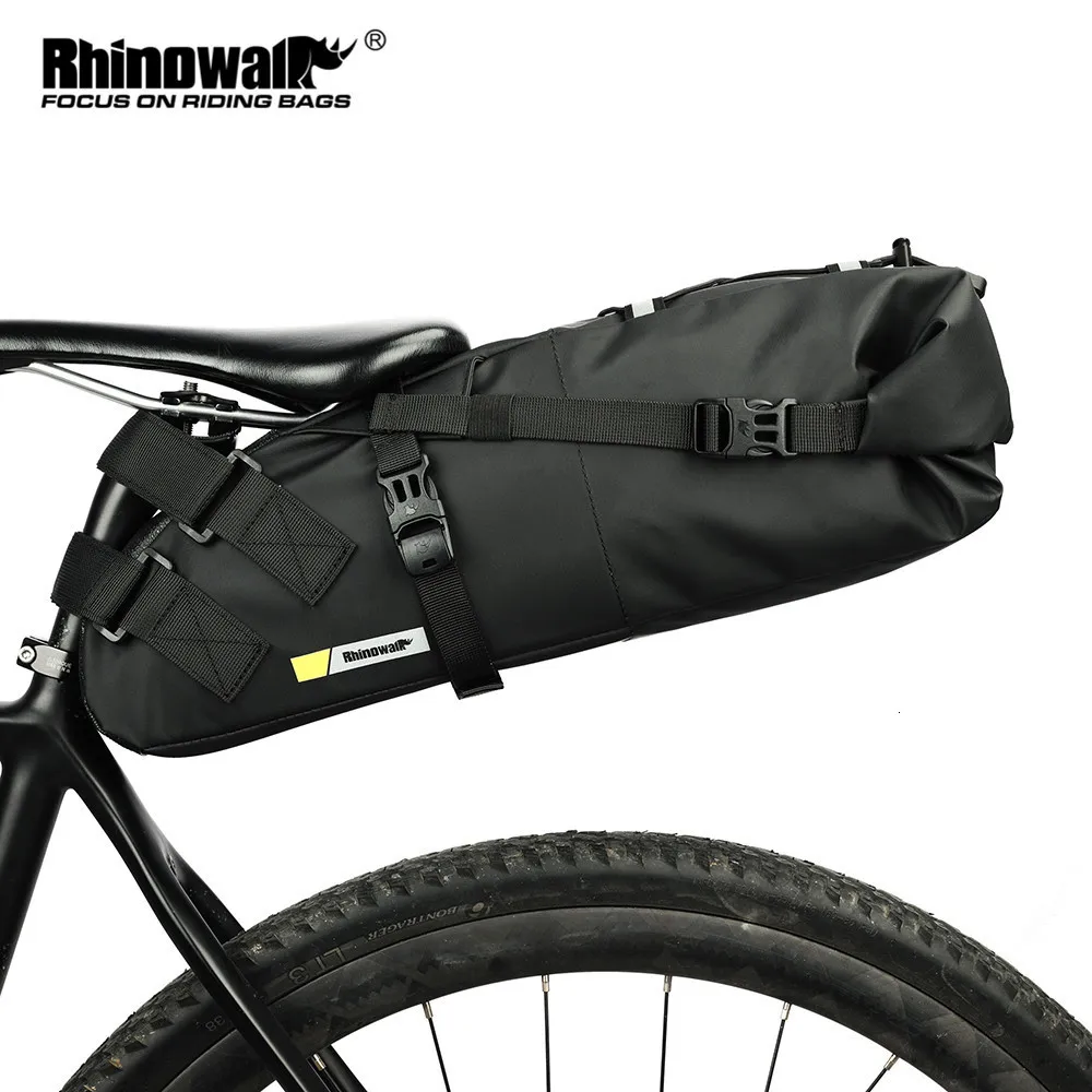 Alforges Rhinowalk Saddle Bag À Prova D' Água 10L 13L Bicicleta Refletivo Grande Capacidade Dobrável Cauda Traseira Saco Ciclismo MTB Tronco Pannier 230606