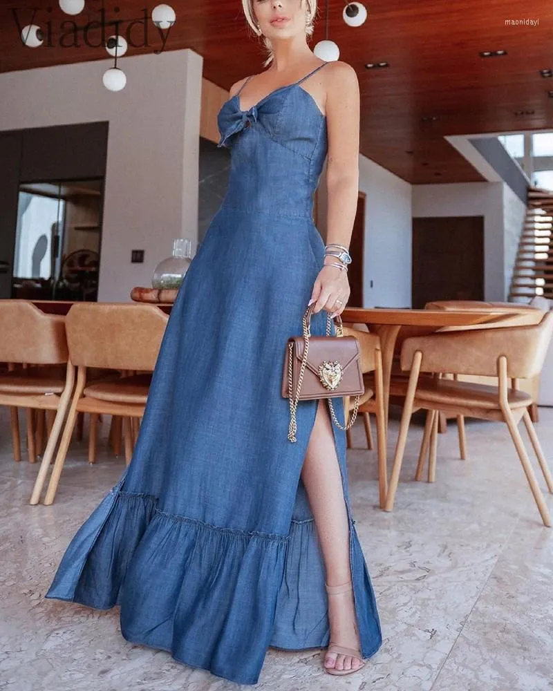 Maxi Vestido Outfit Con Vestido De Mezclilla Largo Vestidos Largos