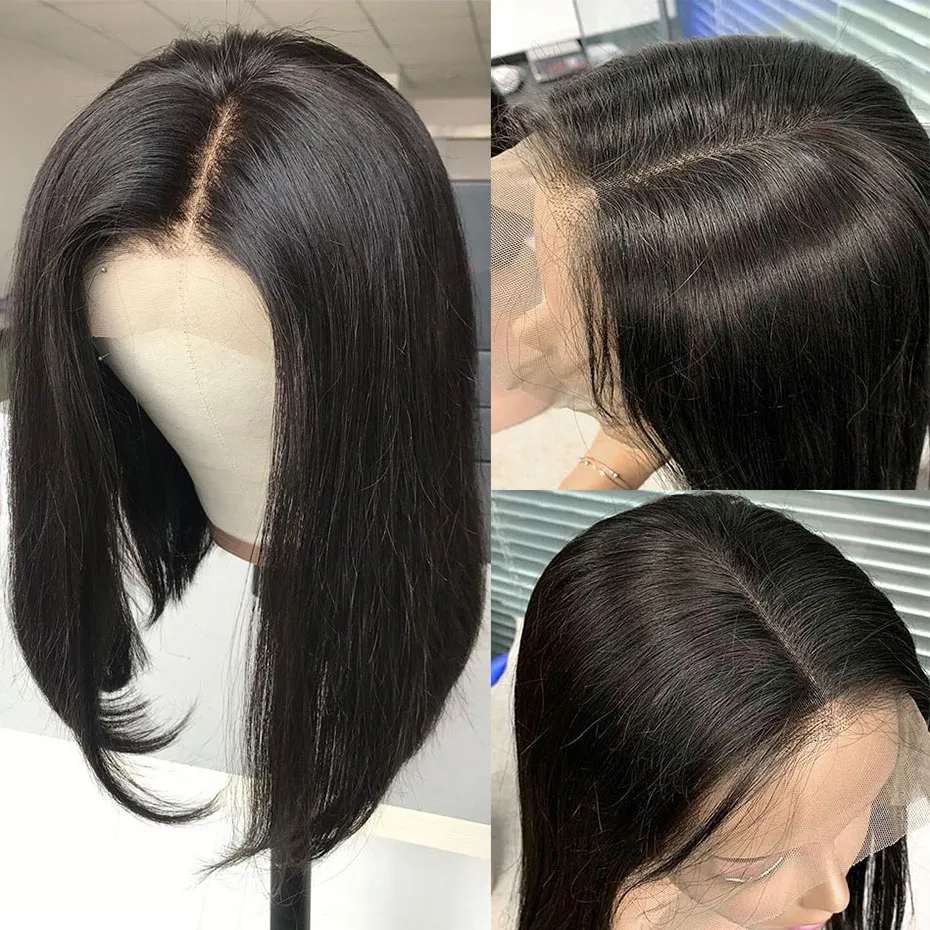 Ably Short Bob Wigs Transparent 13x4 Lace Front Wigs For Women Brazilian Straight Human Hair Lace Front