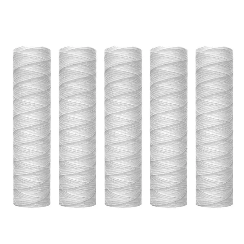 Appareils 10 micron 10 pouces x 2,5 pouces String enroule Sédiment à eau filtre à eau Cartouche Filtration de sédiments de maison entière, remplacement universel