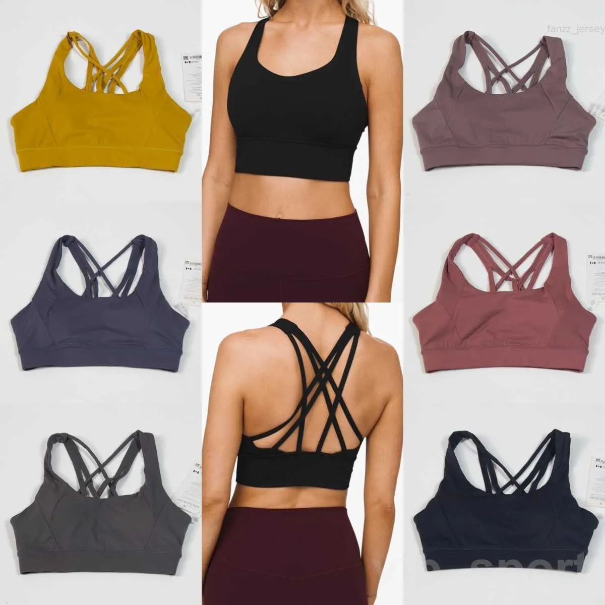 Lu Align Lu Donna Sport Yoga Reggiseno Running Cross Back Top Elastico antiurto Lingerie Workout Vest Reggiseno con petto Lady Gym Canotte Yoga Wear Push Up