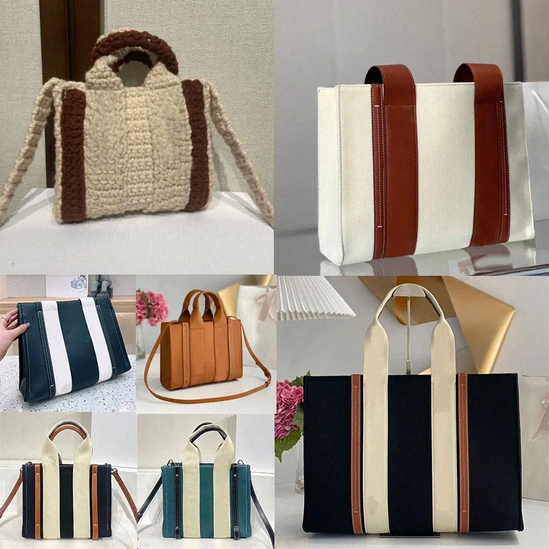 3 Größe Damen Totes Taschen Leinwand Woody Tote Kleine mittlere große Frauen Handtasche Designer-Handtaschen Cloe Schulter R0TD #