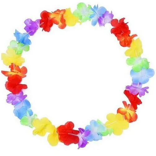 10 unids/lote estilo hawaiano colorido Leis playa tema Luau fiesta guirnalda collar vacaciones flores decorativas frescas