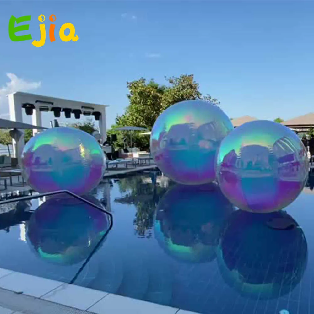 PVC Party Decoration Giant Hanging Inflatable Mirror Balloon / Inflatable Floating Mirror Ball For Advertising