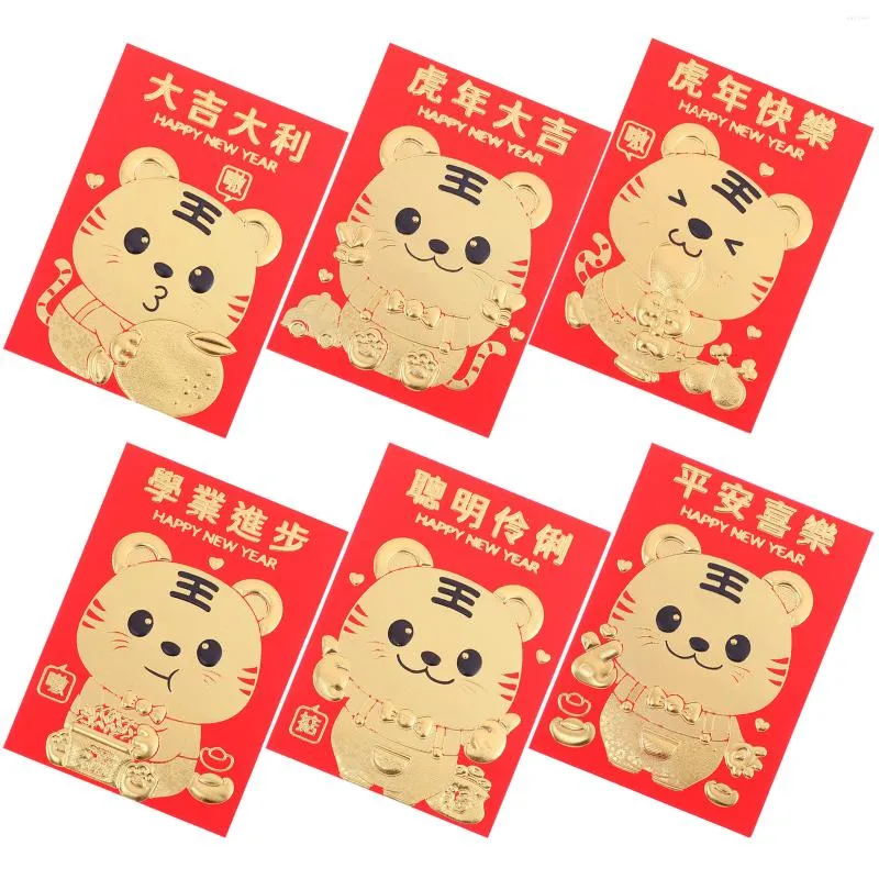 Emballage cadeau Année Le Tigre Petits Paquets Rouges Poches Cash Spring Festival Enveloppes Money Chinese Fanny Purse