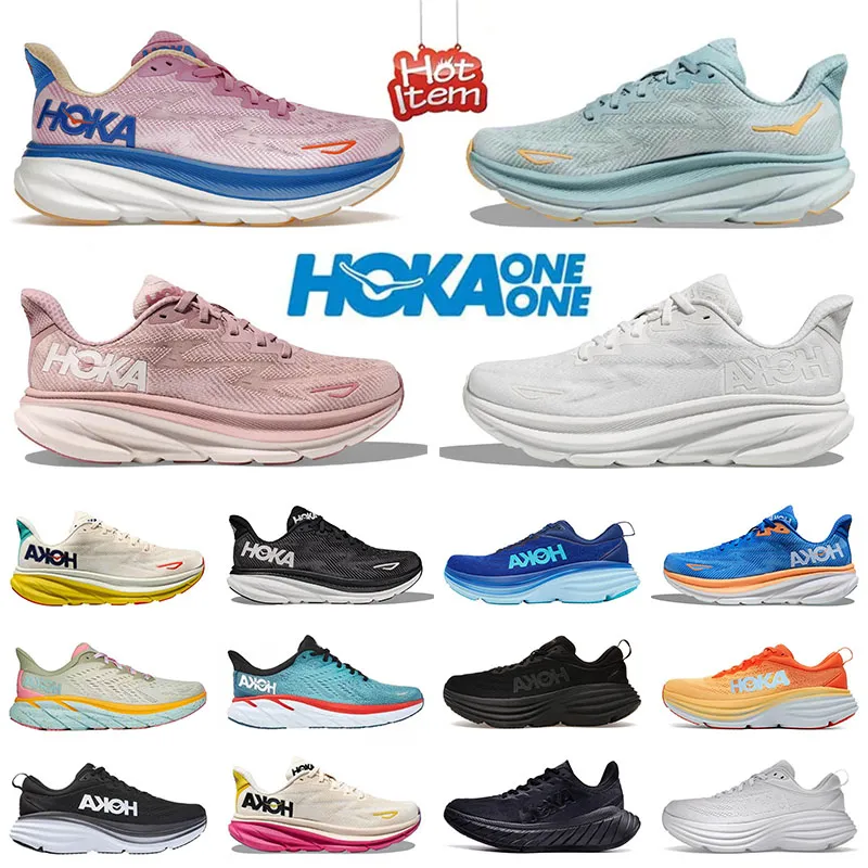 Hoka Bondi 8 Running Shoes For Men Women Hokas Triple White Summer Song ...