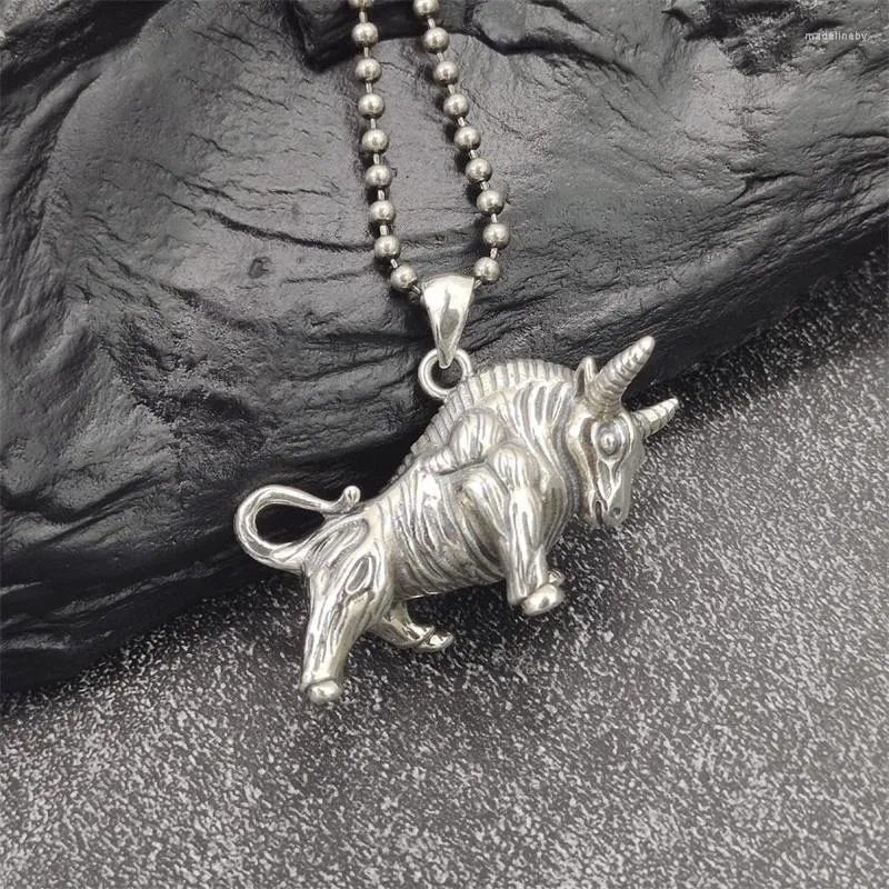 Chains Lefei Jewelry Real S925 Silver Fashion Trendy Luxury Retro Creative Cow Sweater Necklace For Man Women Party Wedding Charms Gift