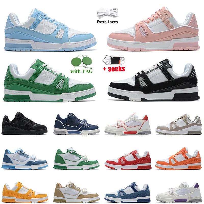 Designer de mode chaussures de sport logo en relief virgil x 1 formateur en cuir de veau abloh femmes hommes baskets tripler noir blanc rose denim low vuittns plate-forme chaussure