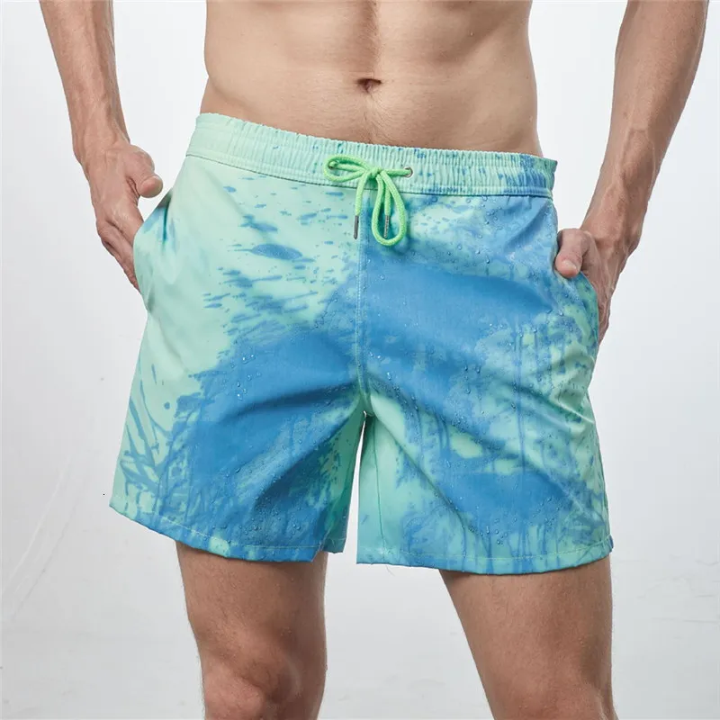 Maillots de bain pour hommes modèles d'explosion d'été décoloration plage homme séchage rapide maillot de bain couleur changeante Shorts 230606