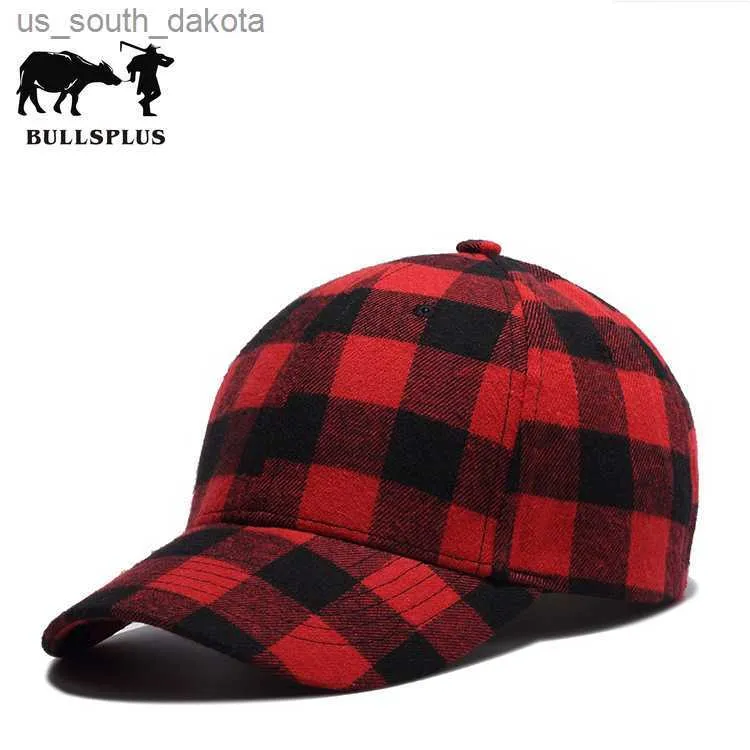 Cotton Black Red Plaid Duck Tongue Hat Men's Korean Version of Hat Foreign Trade Baseball Cap Sume L230523