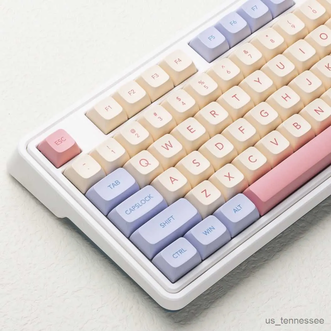 Tastiere Tastiere Tasti per tastiera Sublimazione Keycap Rosa Viola Giallo Profilo dei cappucci dei tasti