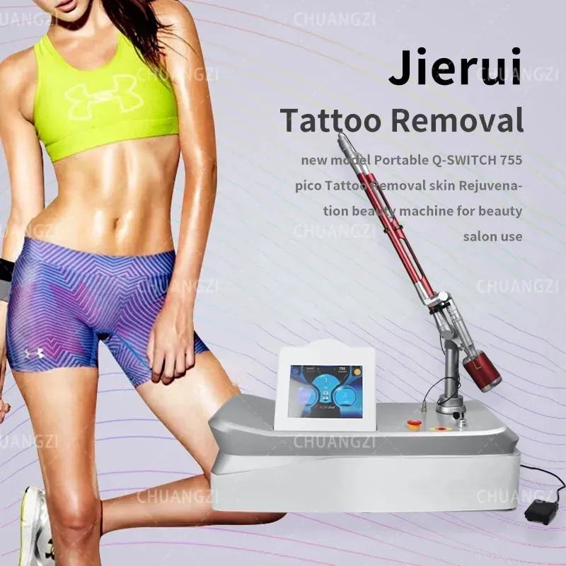 2023 máquina de remoção de tatuagem a laser profissional de recapeamento de equipamentos de RF Q interruptor Nd Yag picossegundo para certificação CE 755nm tratamento de sardas a laser pele