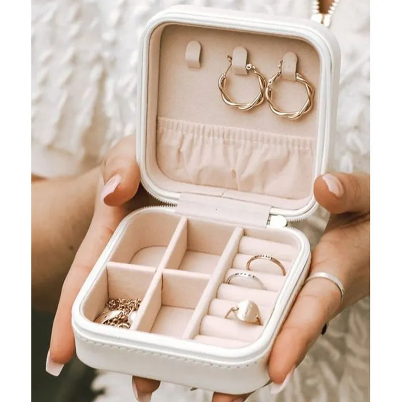 Regalo da damigella d'onore personalizzato multiuso Logo personalizzato da viaggio scatola portagioie portatile in pelle PU Joyero portagioie| Alibaba. com